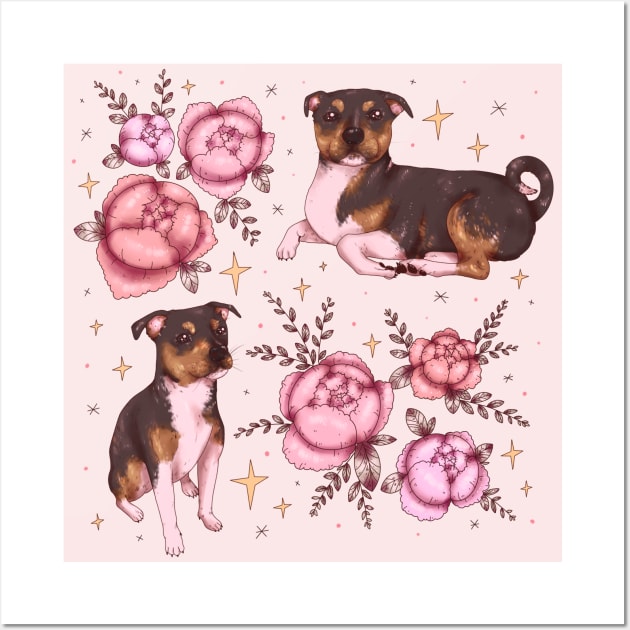 Puppy&Flowers Wall Art by chiaraLBart